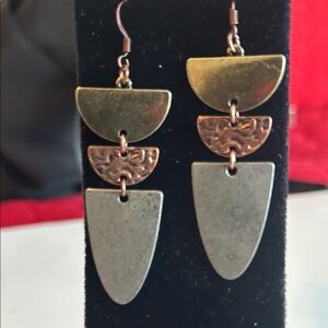 Elegant Gold and Bronze Dangle Earrings